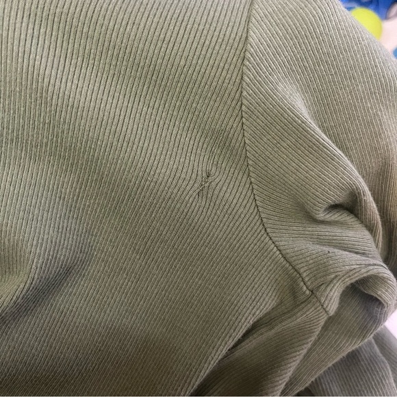 ATM Anthony Thomas Melillo Ribbed Hoodie Top In Olive Green Women's Size XS - Picture 5 of 6